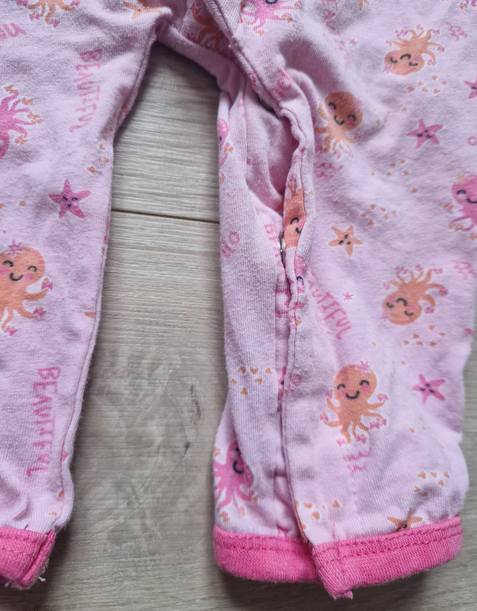 🐙 Pijama de verão para bebê menina – motivo polvo – rosa – tamanho 3-6 meses – bom estado – photo 3